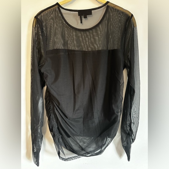 NWOT DKNY Mesh Long Sleeve Top - Picture 2 of 4